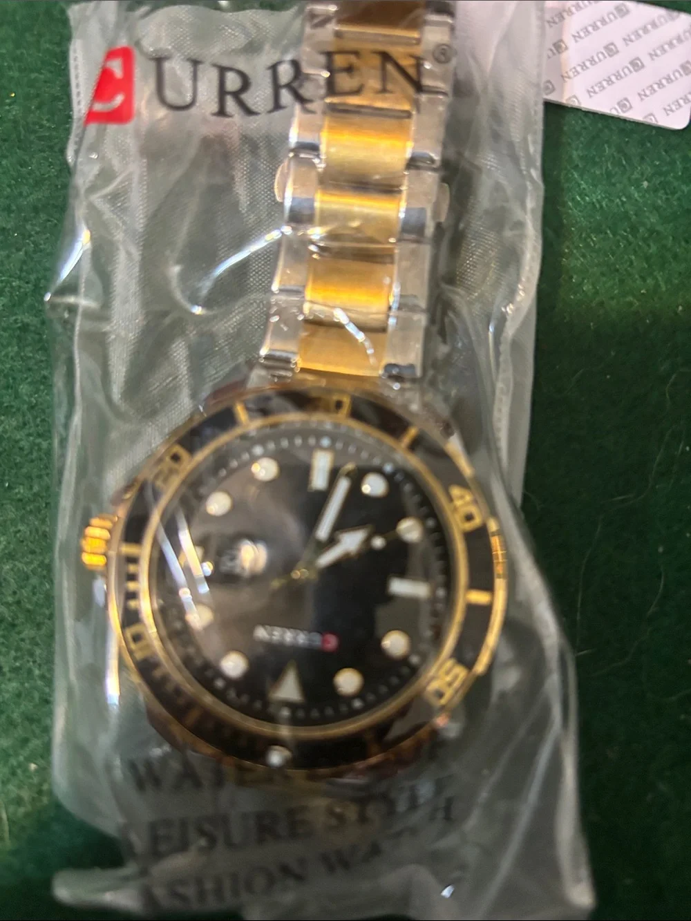 Men’s Two-Tone Black Dial Stainless Steel Watch
